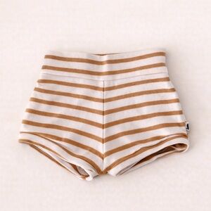 Little & Lively striped toddler shorties - mustard and white stripes